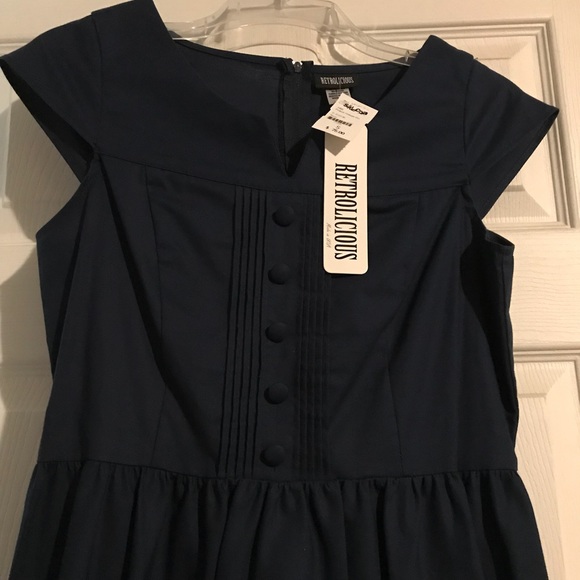 Retrolicious vintage style dress. Small. Navy. NWT - Picture 8 of 8